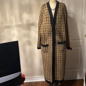 Karl Lagerfeld Black and Gold long cardigan with Classic Elegance